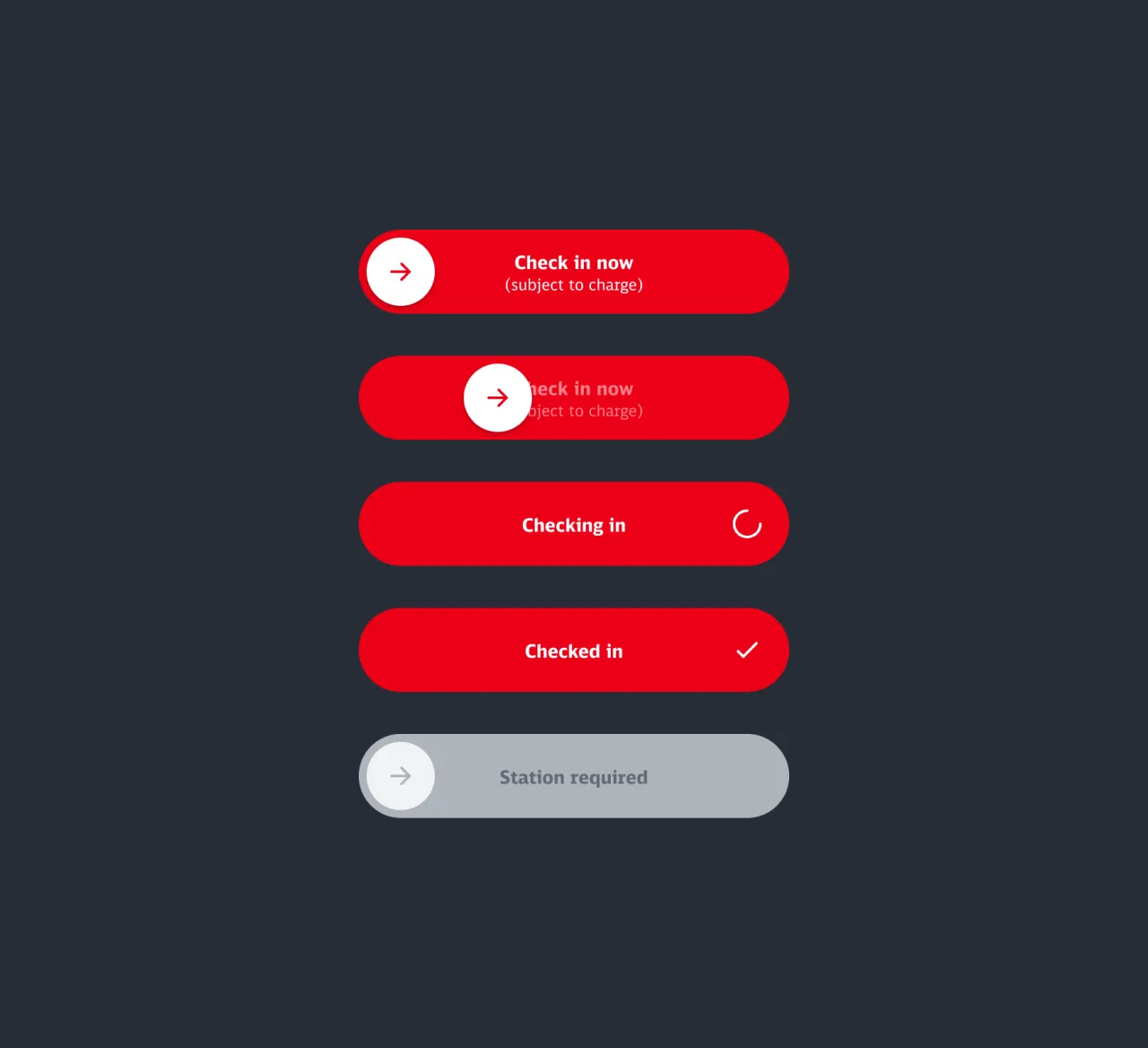 Check-in button variants